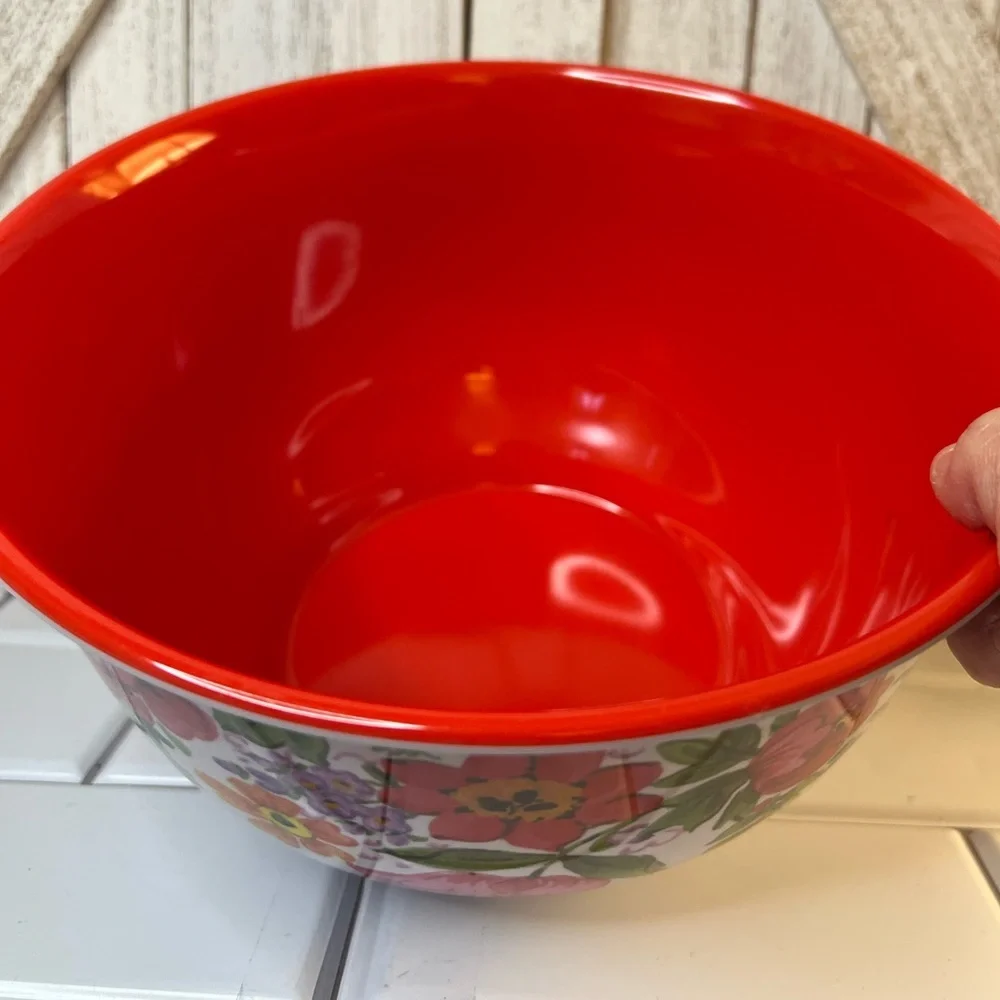 The pioneer women Floral melamine Bowl with Red Interior